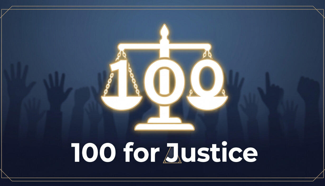 100 for Justice official Steam capsule artwork